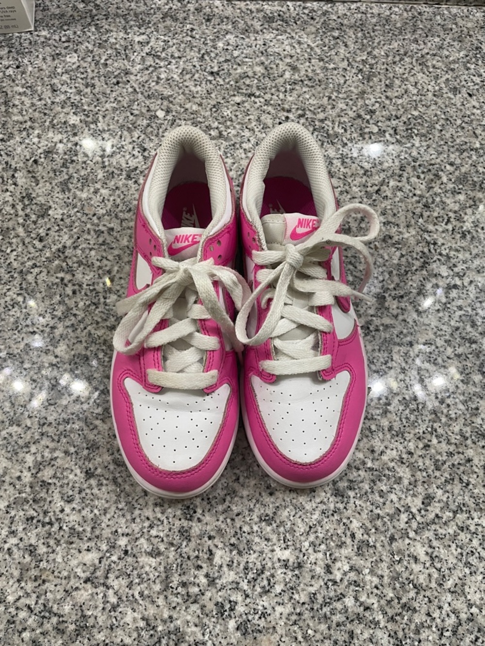 Girls Nike Kids Pink and White Low-Top Sneakers Size 2